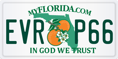 FL license plate EVRP66