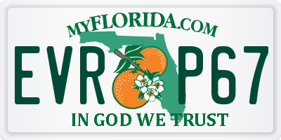 FL license plate EVRP67