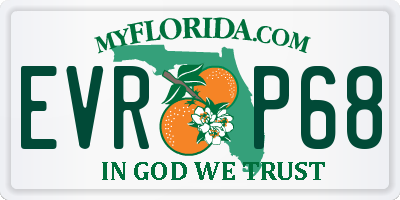 FL license plate EVRP68