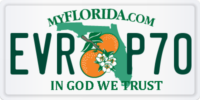 FL license plate EVRP70