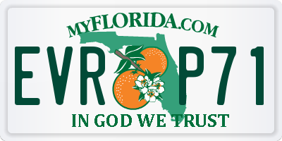 FL license plate EVRP71