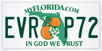 FL license plate EVRP72