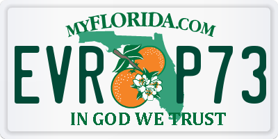 FL license plate EVRP73