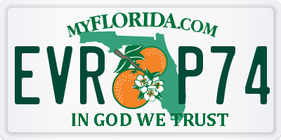 FL license plate EVRP74