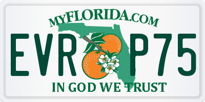 FL license plate EVRP75