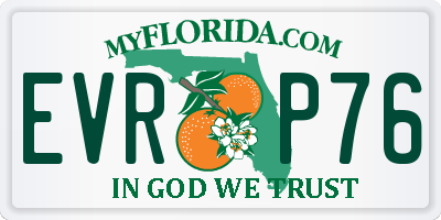 FL license plate EVRP76