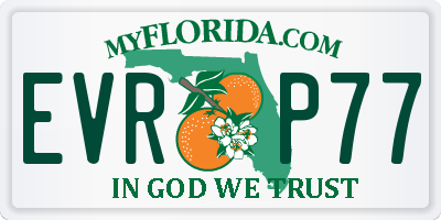 FL license plate EVRP77