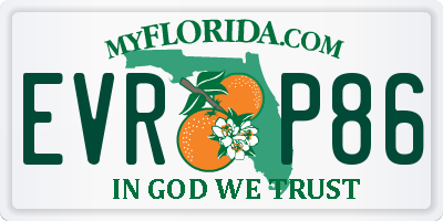 FL license plate EVRP86