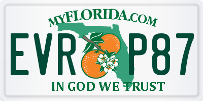 FL license plate EVRP87