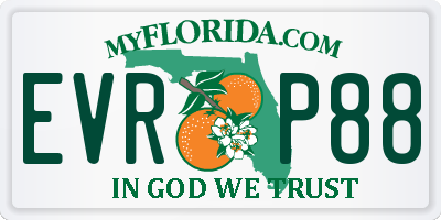 FL license plate EVRP88