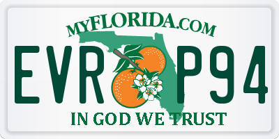 FL license plate EVRP94