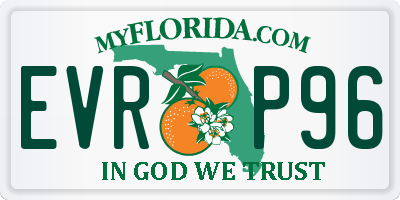 FL license plate EVRP96