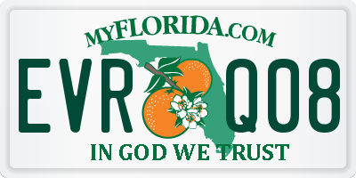 FL license plate EVRQ08
