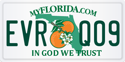 FL license plate EVRQ09