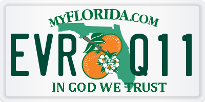 FL license plate EVRQ11