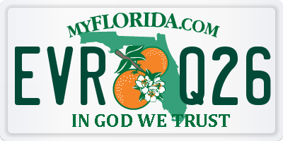 FL license plate EVRQ26