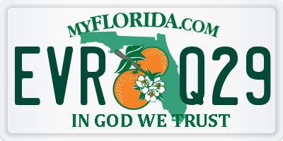 FL license plate EVRQ29
