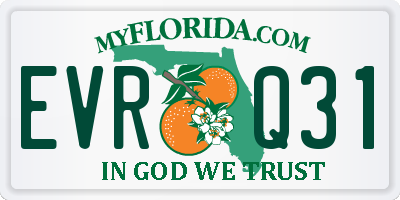 FL license plate EVRQ31