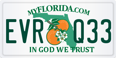 FL license plate EVRQ33