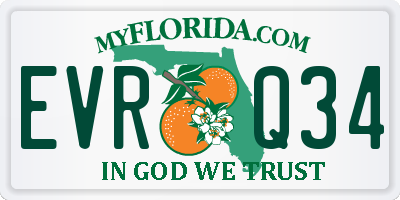 FL license plate EVRQ34