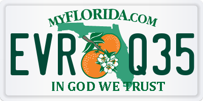 FL license plate EVRQ35