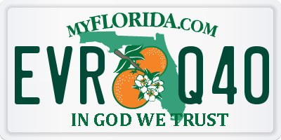 FL license plate EVRQ40