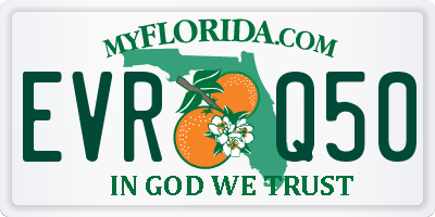 FL license plate EVRQ50