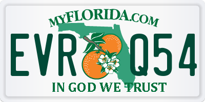 FL license plate EVRQ54