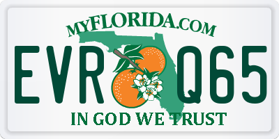 FL license plate EVRQ65