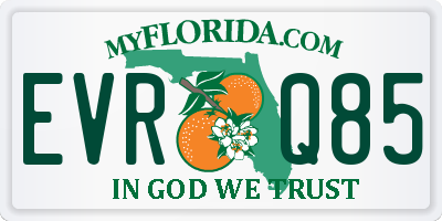 FL license plate EVRQ85