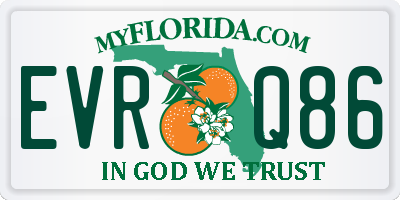 FL license plate EVRQ86