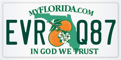 FL license plate EVRQ87