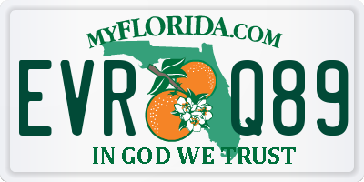 FL license plate EVRQ89