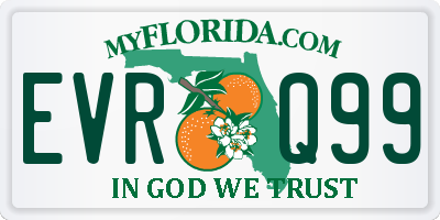 FL license plate EVRQ99