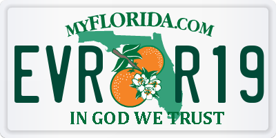FL license plate EVRR19