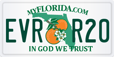FL license plate EVRR20