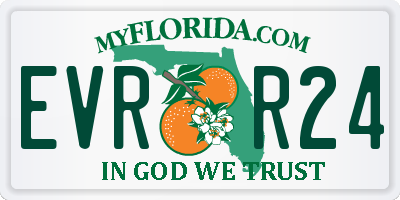 FL license plate EVRR24