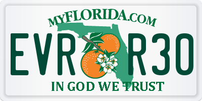 FL license plate EVRR30