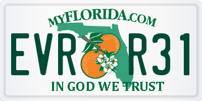 FL license plate EVRR31
