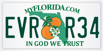 FL license plate EVRR34