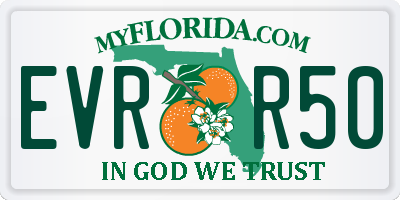 FL license plate EVRR50