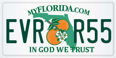 FL license plate EVRR55