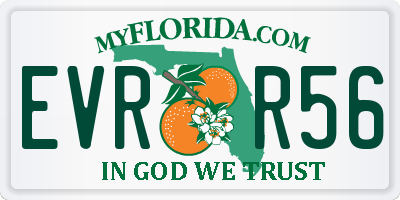 FL license plate EVRR56