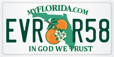 FL license plate EVRR58