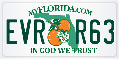 FL license plate EVRR63