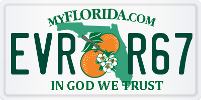 FL license plate EVRR67