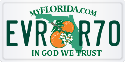 FL license plate EVRR70