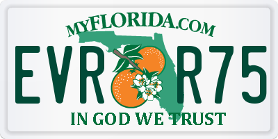 FL license plate EVRR75