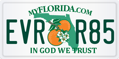 FL license plate EVRR85