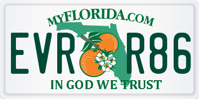FL license plate EVRR86